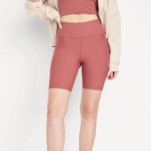 NWOT Old Navy Women Size Medium ~ Copper High Waisted Long Bike Shorts